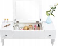 BIURKO TOALETKA Z LUSTREM PÓŁKA WISZĄCA BIAŁA