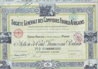 Comptoirs Franco-Africans, akcja 100 fr 1925