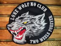 Lone Wolf No Club Two Weels Forever Naszywka Haftowana Wilk