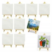 Мольберт для рисования с холстом мини деревянный холст для рисования набор 10шт