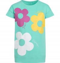 Туника блузка для девочек хлопок зеленый цветы улыбка Эндо