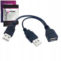 KABEL Phoneo Y OTG HOST USB ROZDZIELACZ HUB 2X USB MĘSKIE 1X USB ŻEŃSKIE