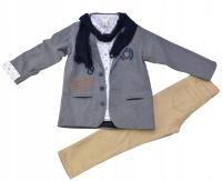 GARNITUR CHŁOPIĘCY ELEGANCKI ZESTAW 4 CZĘŚCI WESELE GARNITURY CHŁOPIĘCE