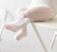 RAJSTOPY rajstopki AŻUROWE KOKARDA BAWEŁNA NOVITI biel kremowa 68/74 V024B