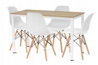 Стол Бали 120x60 дуб ремесло злотый 4x стул Милан Белый