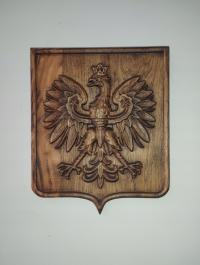 Godło Polska drewno płaskorzeźba orzeł RP