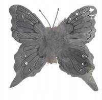 Декоративная бабочка на зажиме 9. 5x10cm серый