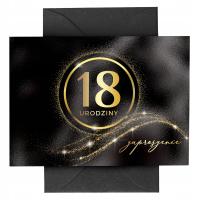 Приглашения на 18-й день рождения черный с конвертами