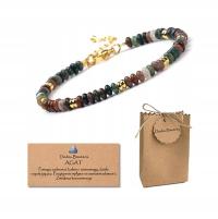 Индийский Агат 2x4mm камень Опунция браслет