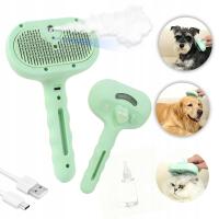 Elektryczna parowa szczotka dla zwierząt 3w1 niebieskie światło samoczyszcząca dla psów i kotów