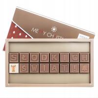 Czekoladki świąteczne TELEGRAM czekoladowy prezent życzenia SŁODKICH ŚWIĄT