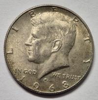 Moneta pół dolara Half dolar Kennedy rok 1968 (16)