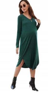 SHEIN SUKIENKA CIĄŻOWA MIDI ZIELONA L/XL V3I