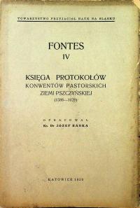 Księga protokołów konwentów pastorskich ziemi Pszczyńskiej 1938 r