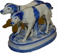 Фарфоровая собака чудесные два Хартов на охоте