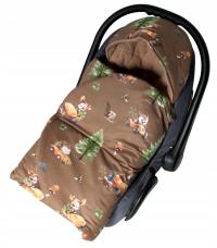 Śpiworek kocyk otulacz do fotelika nosidełka muślin karmelowy FOXI CHOCO