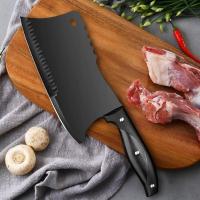 TASAK KUCHENNY OSTRY SOLIDNY DO MIĘSA WARZYW NÓŻ SZEFA KUCHNI CZARNY