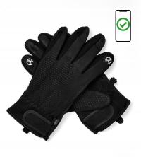 Rękawiczki Męskie Zimowe Rowerowe Dotykowe WindStopper rL Czarne Prius