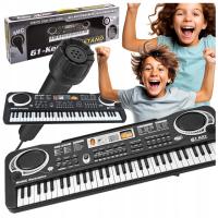 KEYBOARD ORGANY PIANINO DO NAUKI 61 KLAWISZY DLA DZIECI MIKROFON DO KARAOKE