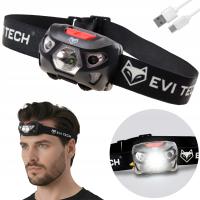 Latarka czołowa EVI akumulatorowa LED 500 lm 5 trybów wodoodporna IPX 6