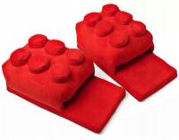 PLUSZOWE KAPCIE BUTY KLOCKI ŚMIESZNE WSUWANE CZERWONE PREZENT