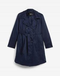 PŁASZCZ CIĄŻOWy PARKA Z PASKIEM GRANATOWA KAPTUR BAWEŁNA_42 (M5)