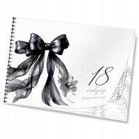KSIĘGA gości na 18 urodziny z ankietami elegancka z kokardą