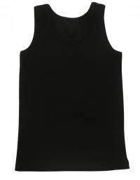 Czarny podkoszulek na ramiączkach dziecięcy 122 bawełniany jednokolorowy