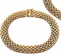Bransoletka złota 585 łańcuszkowa szeroki bismarck elegancki splot 14kt