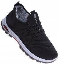 Męskie buty sportowe zimowe Ocieplane czarne sneakersy buty 16928 41