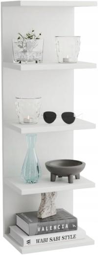 PÓŁKA WISZĄCA NA KSIĄŻKI ORAGNIZER BIAŁA ŚCIENNA PRZEGRÓDKI, długość: 77 cm