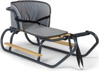 Детские сани со спинкой и матрасом подножки-цвет антрацит