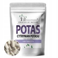 Potas 100tabs CYTRYNIAN POTASU POTASSIUM KRĄŻENIE REGULUJE CIŚNIENIE SERCE