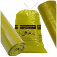 Желтые мешки для сортировки мусора с лентой пластик 120L 20 PCS LDPE сильный