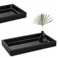 Taca dekoracyjna szklana czarna glamour 3x27x15 169291