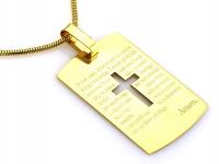 Medalik z modlitwą Ojcze Nasz ze złota 585 bez kamieni idealny na prezent