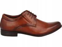Buty męskie półbuty wiązane wizytowe eleganckie skóra MXC-415/BR brąz