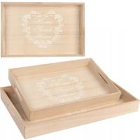 ZESTAW KOMPLET TACEK taca śniadaniowa śniadanie do łóżka KELNERSKA TACKA