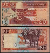 NAMIBIA 20 Dollars 2002 P-6b UNC
