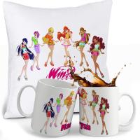 НАБОР WINX CLUB КРУЖКА ПОДУШКА ИМЯ
