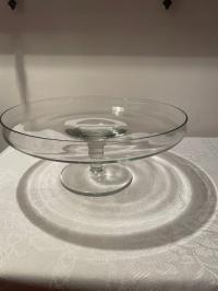 Szklana PATERA z wczesnego PRL Ręczna Robota Duży Wymiar