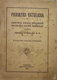 Pamiątka katolicka (1921 r.) - Ks. M. D.