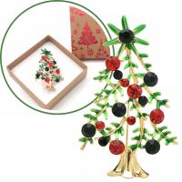 Piękna Elegancka Kobieca błyszcząca broszka Świąteczna Choinka Gwiazdka