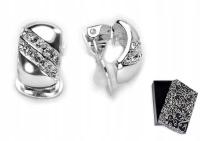 Серебряные Клипсы Для Ушей С Кристаллами Swarovski Элегантные Продолговатые Kiara