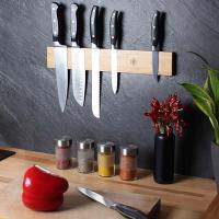 Drewniana listwa magnetyczna kuchenna na noże bambusowa 40 cm