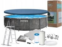 Intex 26742 садовый бассейн стойка 457x122 см насос лестница крышка коврик