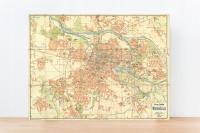 Stary Plan Wroclaw Gros Breslau 1938r 120x90 cm