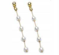 Клипсы Золотые Жемчужные Серьги Для Ушей Висячие Длинные Жемчужные Модные