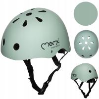 Детский шлем скутер велосипед-MoMi MIMI зеленый мат-ABS EPS 47-58 см