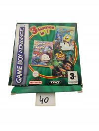 GAME BOY ADVANCE 3 GAMES IN 1 SPONGEBOB,RUGRATS TAK AND THE POWER OF JUJU